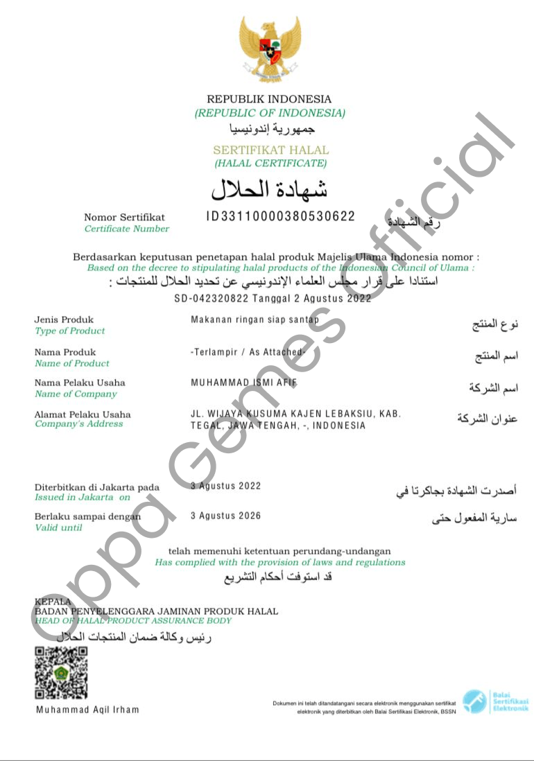 Dokumen Halal Oppa Gemes